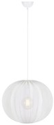 Biała lampa wisząca z tekstylnym kloszem ø 50 cm Florence – Markslöjd