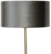 Lampa podłogowa mosiężna z welurowym abażurem zielonym 50cm - Simplo klasyczny/Antyczny Oswietlenie wewnetrzne