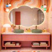 Lustro dekoracyjne o nieregularnym kształcie z podświetleniem CLOUD Kids LED| Różne rozmiary | Różne kolory : Kolor tafli szkła - Srebrny, Rozmiar - 60x35