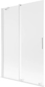Mexen Velar parawan nawannowy 2-skrzydłowy rozsuwany 120 x 150 cm, szron, biały - 896-120-000-31-20