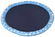 PawHut Mata do zabawy dla psów 150cm Splash Sprinkler Pad Antypoślizgowa Zewnętrzna zabawka wodna PVC Niebieska | Aosom PL