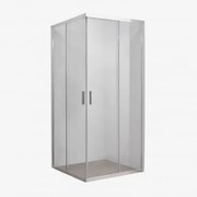 Kwadratowa Kabina Prysznicowa Z Drzwiami Przesuwnymi Z Systemem Soft Closing, Szkło Hartowane 6 Mm I Aluminium Brent - Sklum