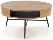 Okrągły złoty stolik kawowy dąb A5-H06