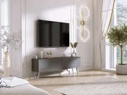 Szafka RTV: Antracyt, Chromowane nogi, 140 x 52 x 32 cm