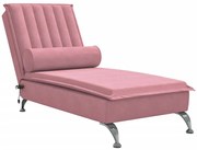 Różowa leżanka do salonu z opcją masażu R4-P04