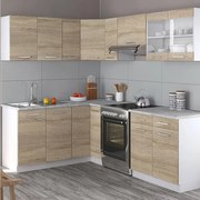 Kuchnia narożna biały/sonoma 227x60x81.6 rick