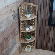 Półka narożna MCW-K85, brązowy, wiklina brązowy