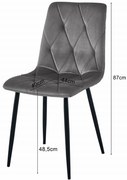Zestaw stół NP 120x80 Craft Czarny + 4 krzesła LIBRA czarne