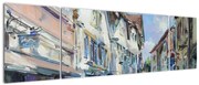 Obraz - Aleja starego miasta, malarstwo akrylowe (170x50 cm)