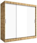 Szafa przesuwna 200 cm dąb artisan + biały P2-M34