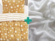 PrzytulneMieszkanie.pl PrzytulneMieszkanie.pl PrzytulneMieszkanie.pl 2x pościel z mikropluszu GWIAZDY beżowa + prześcieradło z mikropluszu SOFT 180x200 cm białe