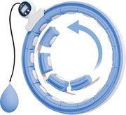 SPORTNOW Inteligentny Hula-Hoop dla Dorosłych z Kulą Wagową i Licznikiem, 16 Segmentów (76-113cm) Jasnoniebieski