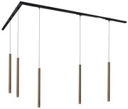 Nowoczesny system oświetlenia szynowego z 5 lampami wiszącymi, ciemny brąz, 1-fazowy - Iconic Frini Nowoczesny Oswietlenie wewnetrzne