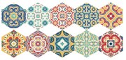 Zestaw 10 naklejek na podłogę Ambiance Floor Stickers Hexagons Lorena, 40x90 cm