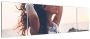 Obraz kobiety na plaży (170x50 cm)