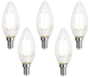 Zestaw 5 inteligentnych żarówek LED E14 C35 przezroczystych 4,2W 470 lm 2700-6500K