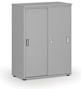 Szafa biurowa z drzwiami przesuwnymi PRIMO GRAY, 800 x 420 x 1087 mm, szary