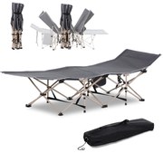Outsunny Łóżko Kempingowe, Składane, Odporna na Warunki Atmosferyczne, z Torbą, 190 x 68 x 52 cm, Szare