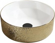 Mexen Clarisa umywalka nablatowa 41 x 41 cm, biała/złota - 22074153