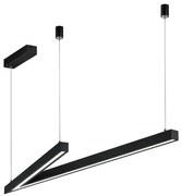 Czarna lampa wisząca LED ze sterowaniem głosowym/mobilną aplikacją i metalowym kloszem Cicanto – CINQUE