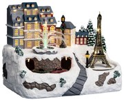 Ruchoma scenka zimowa z wieżą Eiffla