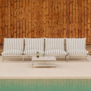 Zestaw Ogrodowy Z 4-częściową Modułową Sofą I Stolikiem Bocznym Amaro Kremowa Tapioca - Dark Blue - Sklum