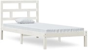 Białe jednoosobowe drewniane łóżko 90x200 Z8-L00