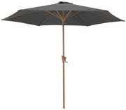 Ciemnoszary parasol ogrodowy ø 300 cm Wood – Rojaplast
