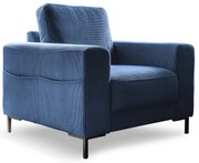 Ciemnoniebieski sztruksowy fotel Lofty Lilly – Miuform