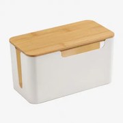 Organizator Kabli Z Polipropylenu I Drewna Bambusowego Rolayn ↔︎ 23,5 Cm - Sklum