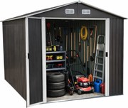 METALOWY DOMEK NARZĘDZIOWY 202x205x257 cm OGRODOWY Z DRZWIAMI PRZESUWNYMI