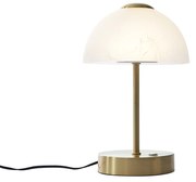 Designerska lampa stołowa złota z opalowym szkłem z możliwością ściemniania LED - JoyaDesignerski Oswietlenie wewnetrzne