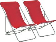 Komplet czerwonych krzeseł plażowych K0-Z88