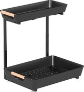 HOMCOM Regał kuchenny, regulowany, z 2 koszami, bar kawowy 40 x 30 x 33,5-42 cm