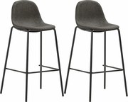 Zestaw 2 stołków barowych z ciemnoszarym materiałem - Nowoczesny i wygodny design