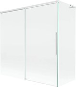 Mexen Rox L parawan nawannowy 2-skrzydłowy rozsuwany 160 + 80 x 150 cm, transparent, biały - 8C9L-160-080-20-00