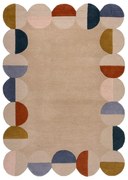Beżowy wełniany dywan tkany ręcznie 200x290 cm Mia Scallop Frame – Flair Rugs