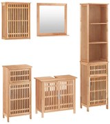 Duży drewniany zestaw mebli łazienkowych stojących C4-H20