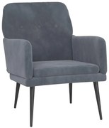 Ciemnoszare krzesło tapicerowane welurem N5-A28