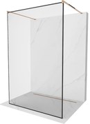 Mexen Kioto ścianka prysznicowa wolnostojąca 140 x 200 cm, czarna ramka 8 mm, różowe złoto - 800-140-002-60-70