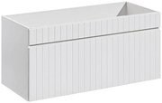 Biała lamelowa szafka na umywalkę z szufladą 100 cm T4-T89