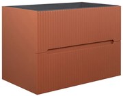 Szafka łazienkowa wisząca   pod umywalkę ryflowana terakota - 80 cm - PAVANI