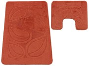 Pomarańczowy nowoczesny zestaw chodników łazienkowych H1-H71