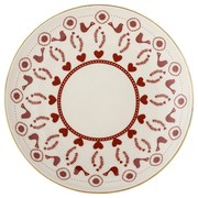 Kremowy kamionkowy talerz deserowy ze świątecznym motywem ø 16 cm Jolly – Bloomingville