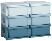 HOMCOM Szafka z szufladami dla dzieci, pudełka na przechowywanie z 6 poziomami, meble dla dzieci