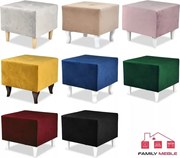 Podnóżek pufa pod nogi welury plecionki ARI DIANA