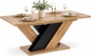 Rozkładany stół do salonu  dąb wtoan + czarny G2-B33