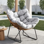 Fotel ogrodowy z poduchą Fin na płozach, szary