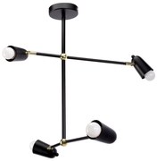 Lampa wisząca 4-ramienna APP1708-4CP CZARNA + ZŁOTO