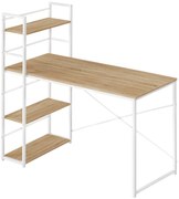 Biurko MAX 4.0 SONOMA z regałem i białymi nogami 120x44 cm